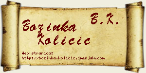 Božinka Količić vizit kartica